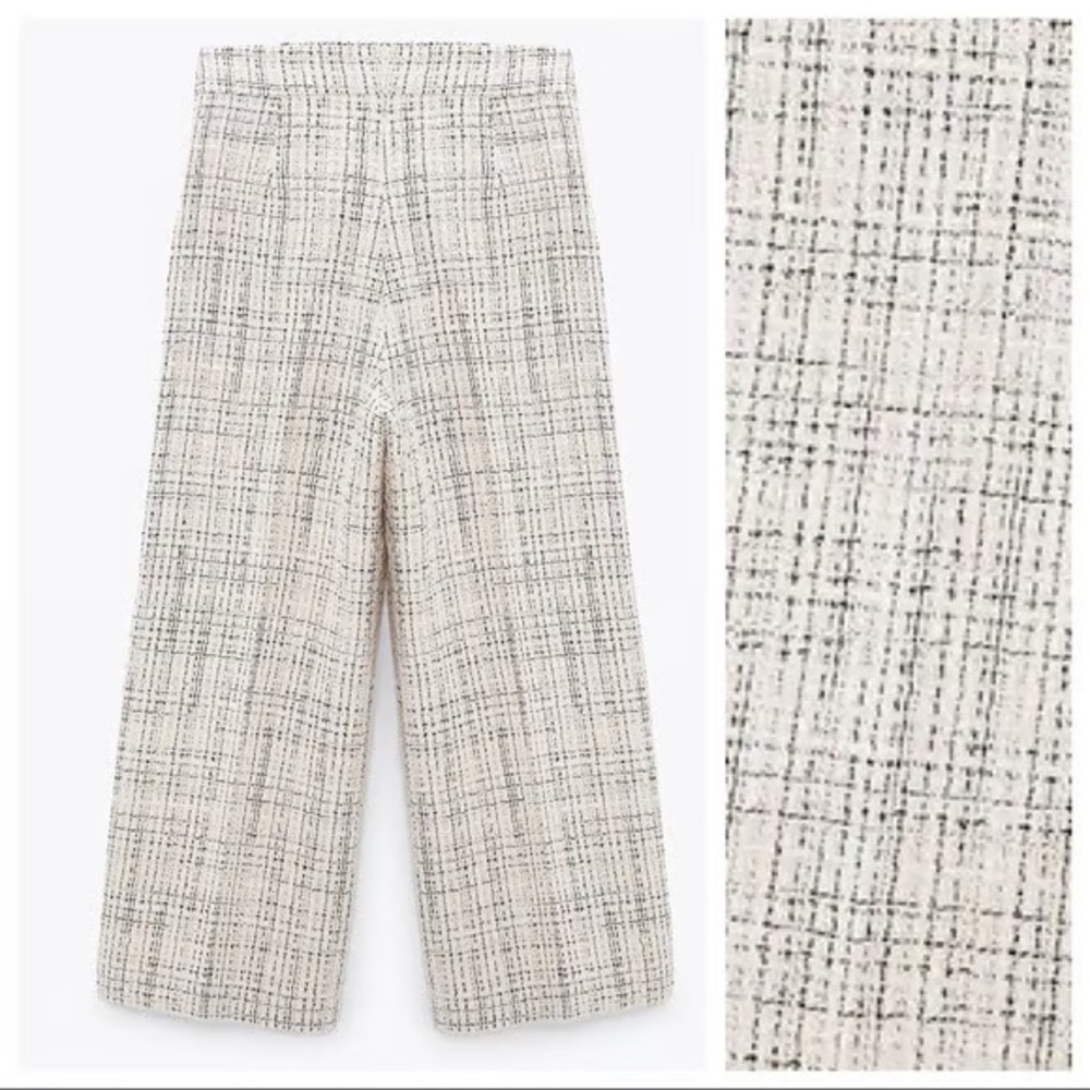 ZARA tweed culottes pants